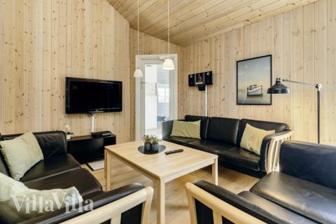 Sofakroken i luksushus nr. 267 i Nordjylland.