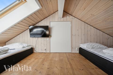 Noen av de 22 soveplassene i luksushus nr. 192 finnes på hems