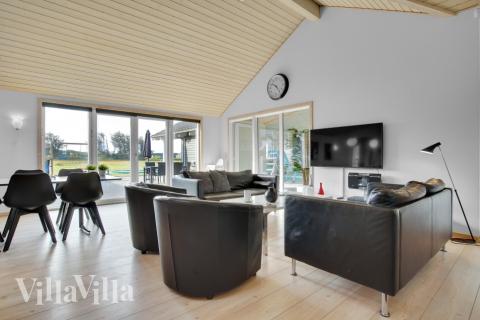 Sofakroken i luksushus nr. 194 i Nordjylland.