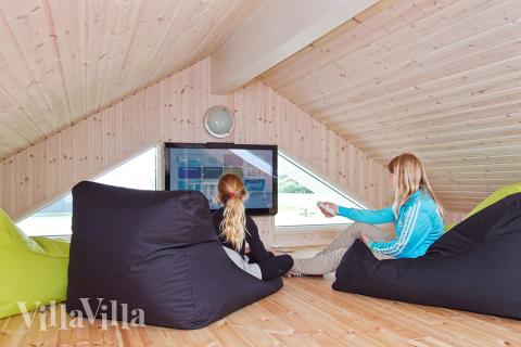 Noen av de 20 soveplassene i luksushus nr. 298 finnes på hems