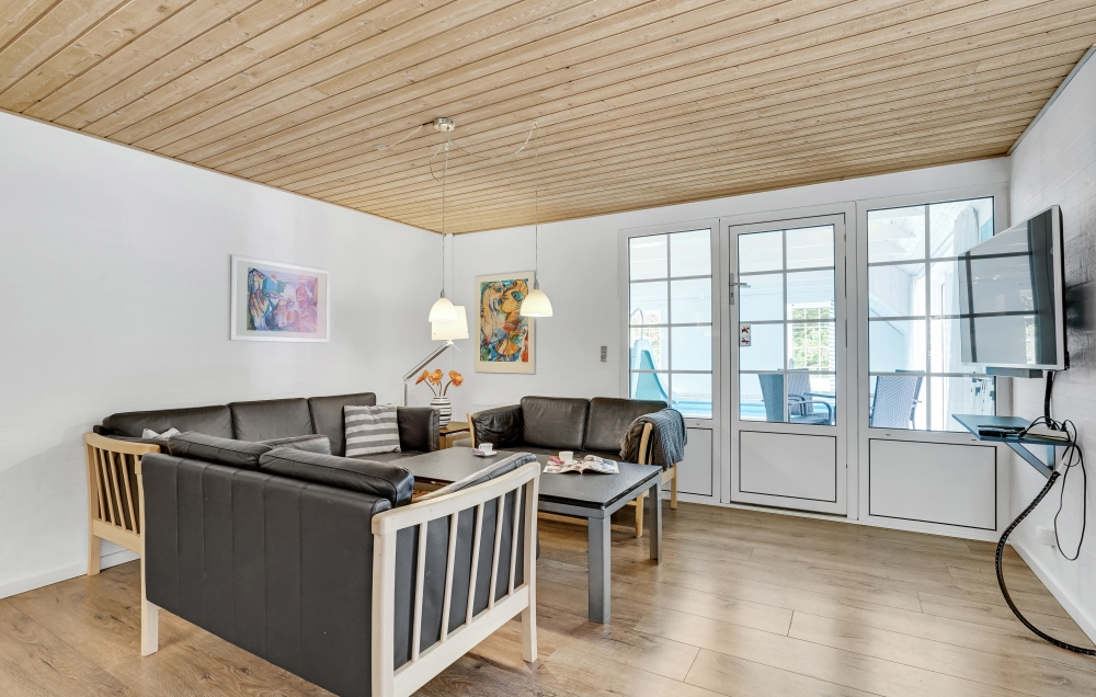 Sofakroken i luksushus nr. 135 i Vestjylland.