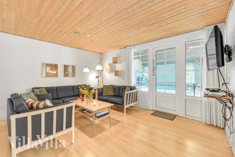 Sofakroken i luksushus nr. 145 i Vestjylland.