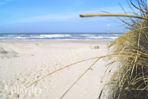 Stranden nær luksushus nr. 145 i Vestjylland er ideell til gåturer.