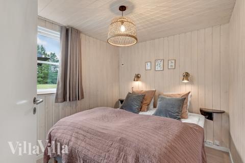 Et av de 10 soverommene i luksushus nr. 189 i Vestjylland.