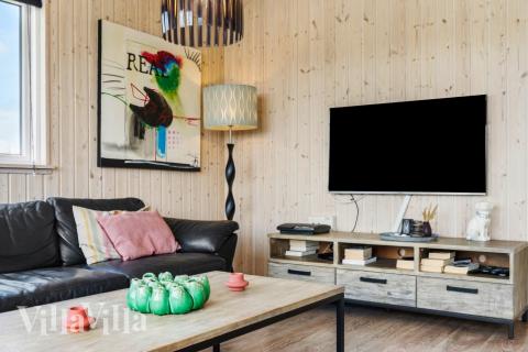 Sofakroken i luksushus nr. 294 i Vestjylland.