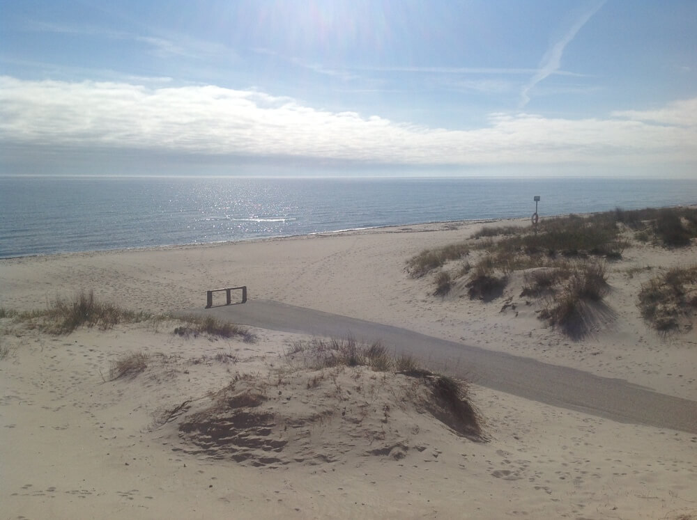 Den flotte stranden nær luksushus nr. 214 ved Lolland/Falster/Møn.
