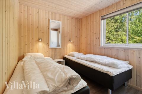 Et av de 9 soverommene i luksushus nr. 261 i Vestjylland.