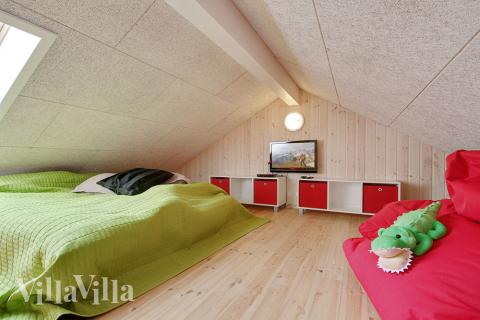 Noen av de 16 soveplassene i luksushus nr. 301 finnes på hems