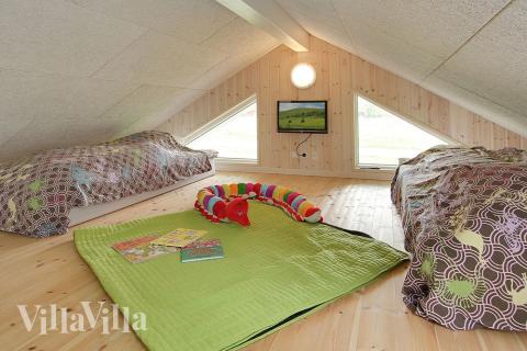 Noen av de 20 soveplassene i luksushus nr. 284 finnes på hems