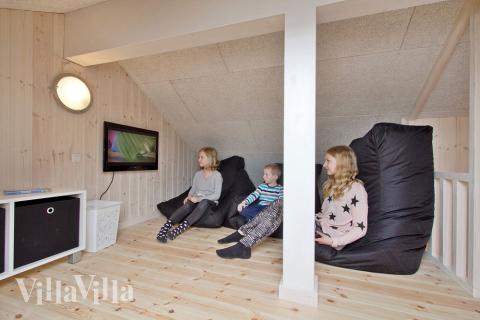 Noen av de 22 soveplassene i luksushus nr. 316 finnes på hems