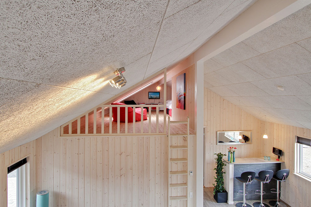 Noen av de 18 soveplassene i luksushus nr. 322 finnes på hems