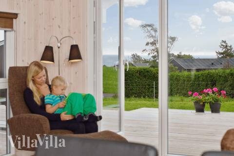 Sofakroken i luksushus nr. 327 i Fyn og øyer.