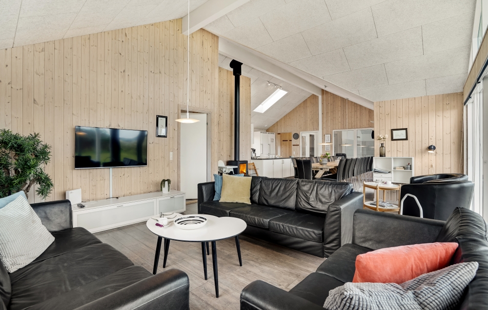Sofakroken i luksushus nr. 328 i Vestjylland.