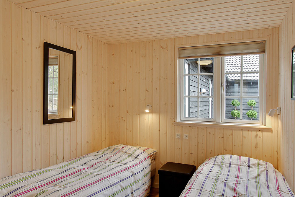 Et av de 9 soverommene i luksushus nr. 342 i Vestjylland.
