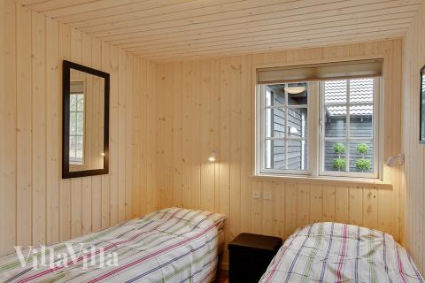 Et av de 9 soverommene i luksushus nr. 342 i Vestjylland.