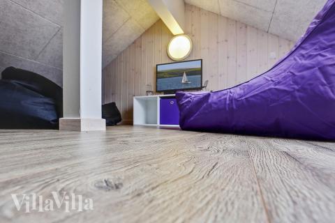 Noen av de 22 soveplassene i luksushus nr. 346 finnes på hems