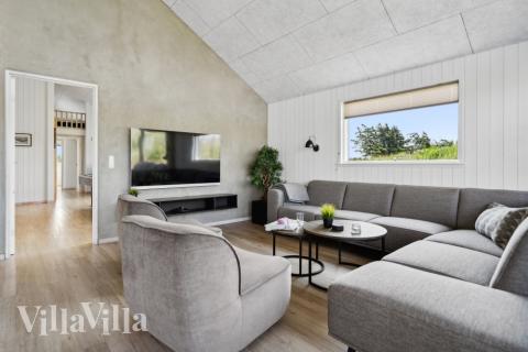 Sofakroken i luksushus nr. 348 i Vestjylland.