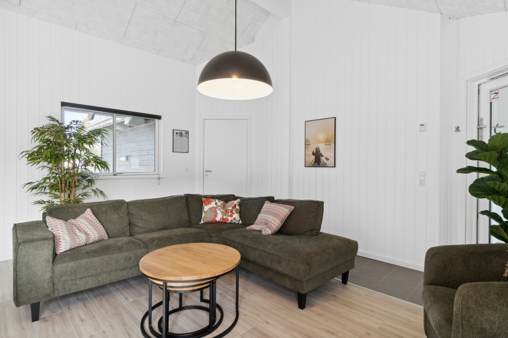 Sofakroken i luksushus nr. 350 i Nordsjælland.