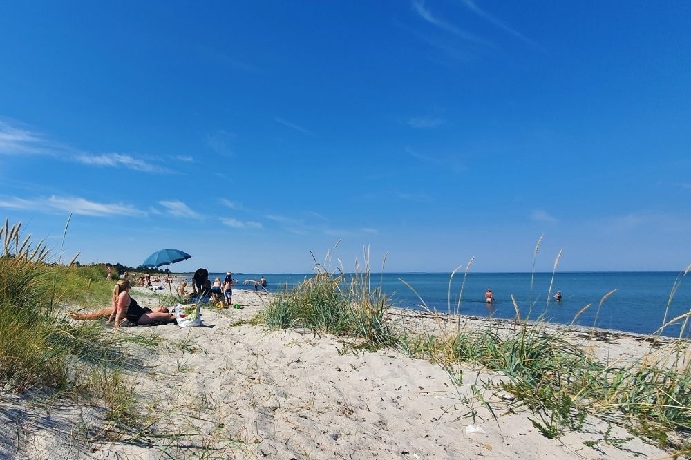 Den flotte stranden nær luksushus nr. 356 ved Østjylland.