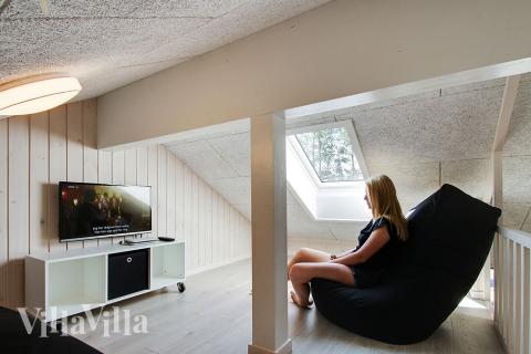 Noen av de 20 soveplassene i luksushus nr. 370 finnes på hems