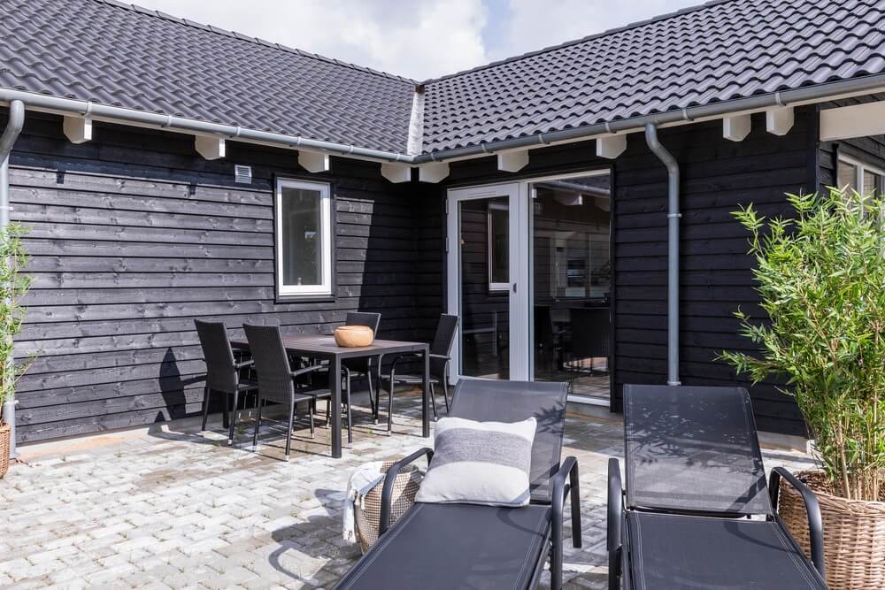 Stor terrasse i luksushus nr. 387 i Vestjylland.