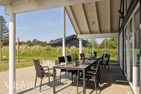 Stor terrasse i luksushus nr. 396 i Vestjylland.