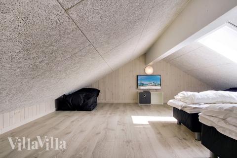 Noen av de 24 soveplassene i luksushus nr. 714 finnes på hems