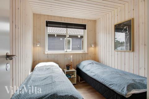 Et av de 7 soverommene i luksushus nr. 399 i Vestjylland.