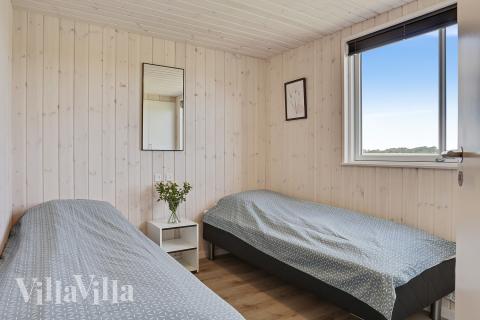 Et av de 7 soverommene i luksushus nr. 405 i Limfjorden.