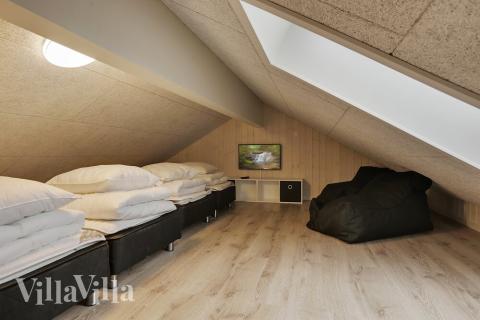 Noen av de 18 soveplassene i luksushus nr. 392 finnes på hems