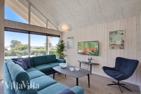 Sofakroken i luksushus nr. 421 i Østjylland.