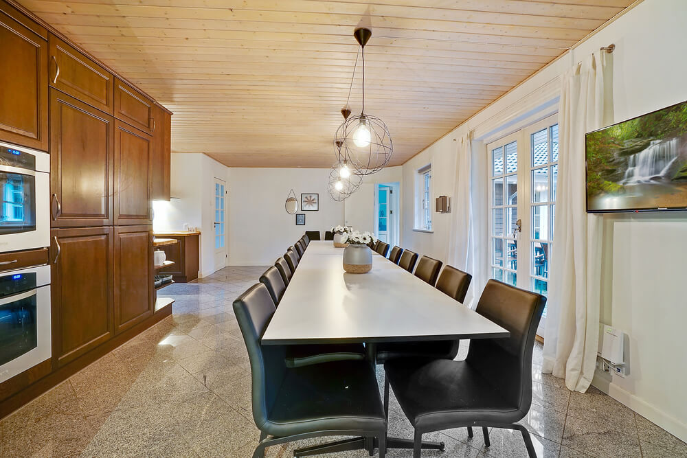 Kjøkkenet i luksushus nr. 414 er fullt utstyrt så dere lett kan lage mat til 22 personer.