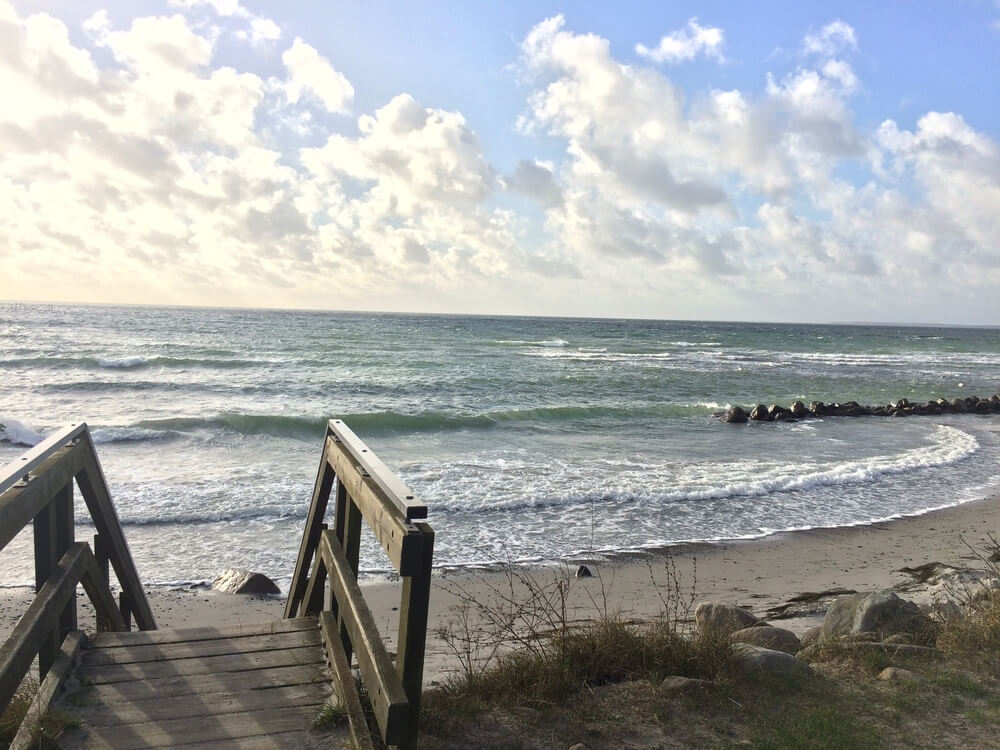 Den flotte stranden nær luksushus nr. 427 ved Lolland/Falster/Møn.