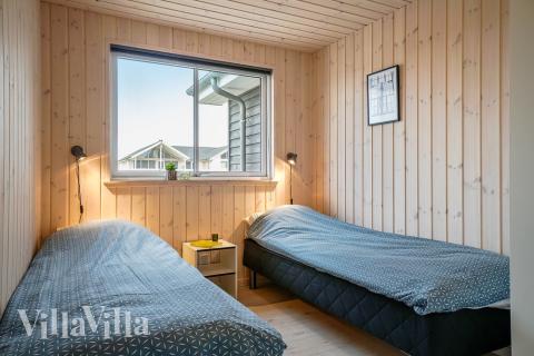 Et av de 12 soverommene i luksushus nr. 429 i Limfjorden.