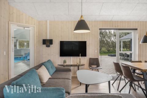 Sofakroken i luksushus nr. 440 i Nordjylland.