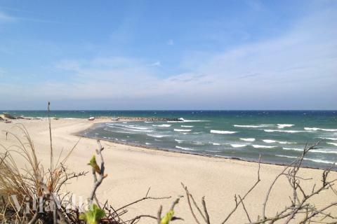 Den flotte stranden nær luksushus nr. 436 ved Nordsjælland.