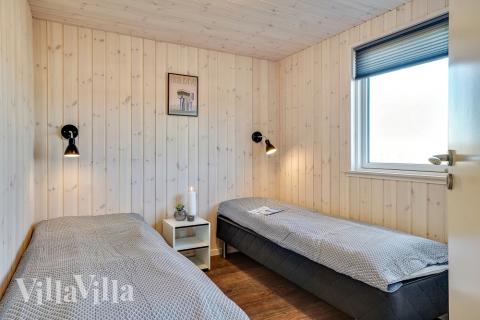 Et av de 12 soverommene i luksushus nr. 446 i Østjylland.