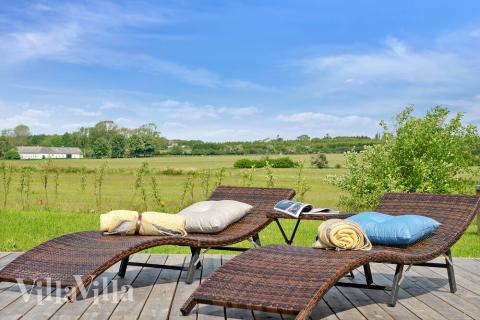 Stor terrasse i luksushus nr. 443 i Østjylland.