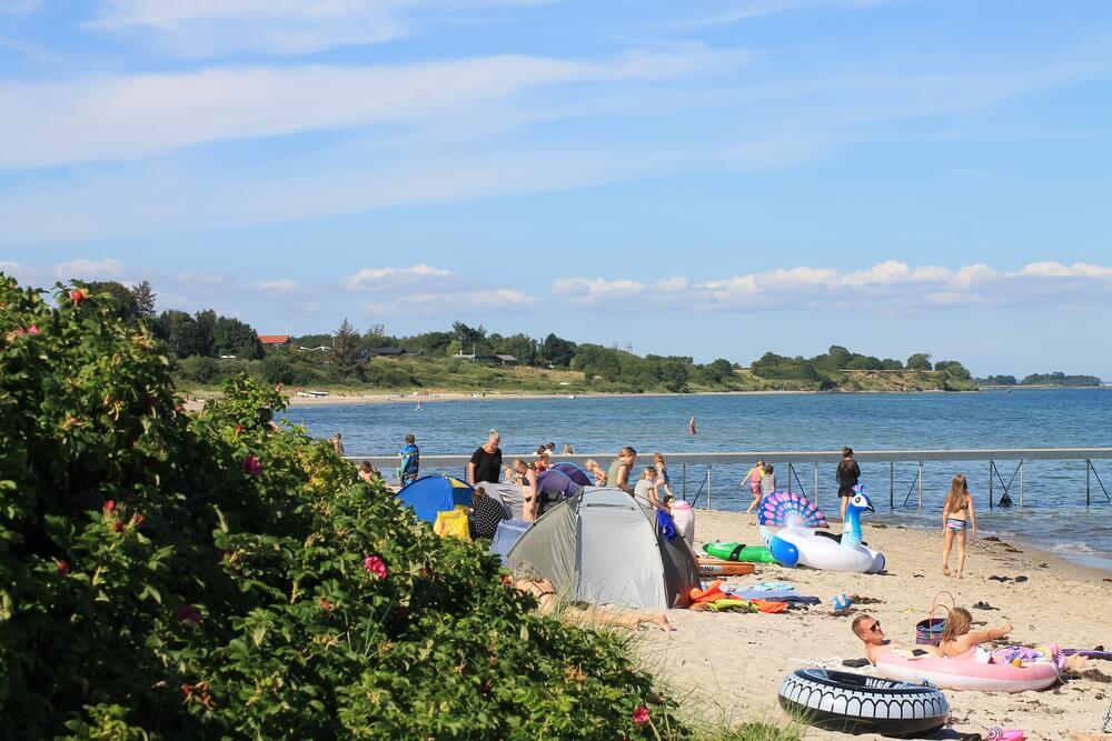 Den flotte stranden nær luksushus nr. 443 ved Østjylland.