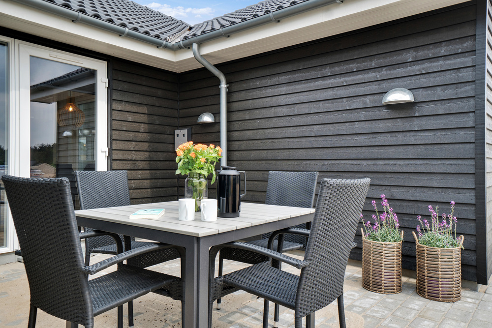 Stor terrasse i luksushus nr. 456 i Vestjylland.