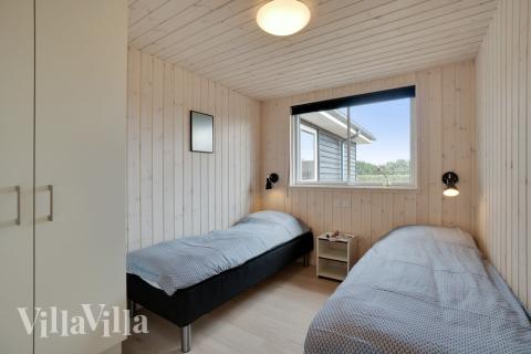 Et av de 12 soverommene i luksushus nr. 467 i Vestjylland.