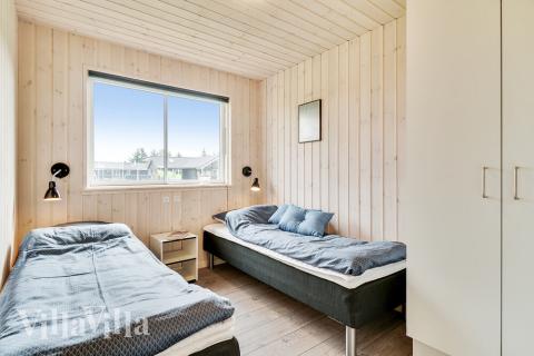 Et av de 6 soverommene i luksushus nr. 464 i Vestjylland.