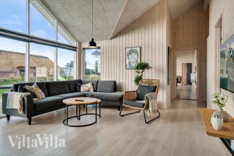 Sofakroken i luksushus nr. 477 i Vestjylland.