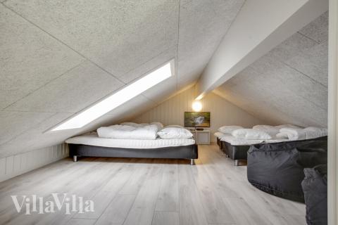 Noen av de 18 soveplassene i luksushus nr. 489 finnes på hems