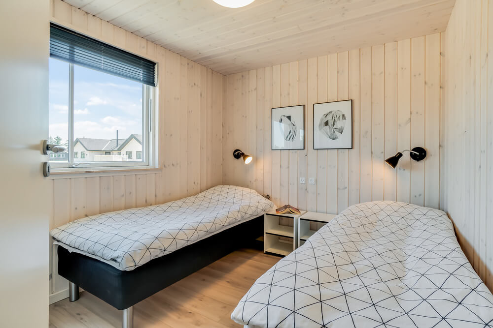 Et av de 7 soverommene i luksushus nr. 475 i Vestjylland.