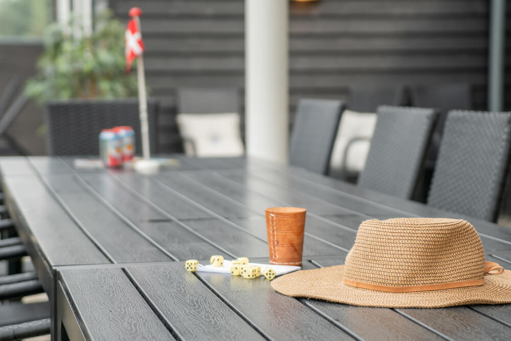 Stor terrasse i luksushus nr. 484 i Vestjylland.