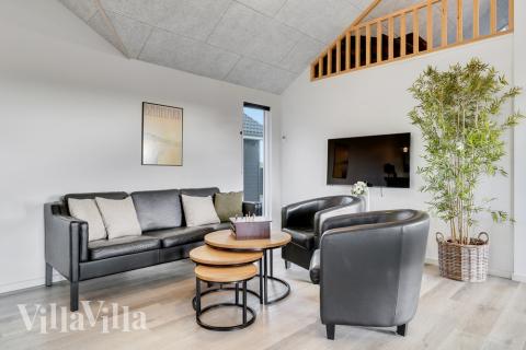 Sofakroken i luksushus nr. 486 i Vestjylland.