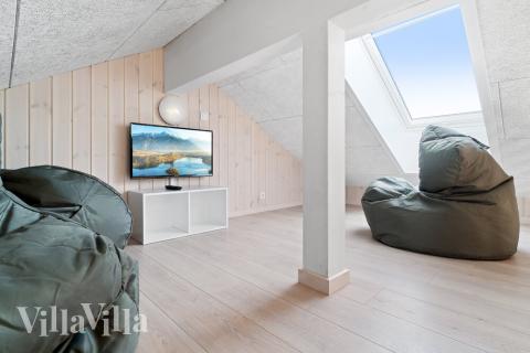 Noen av de 20 soveplassene i luksushus nr. 731 finnes på hems