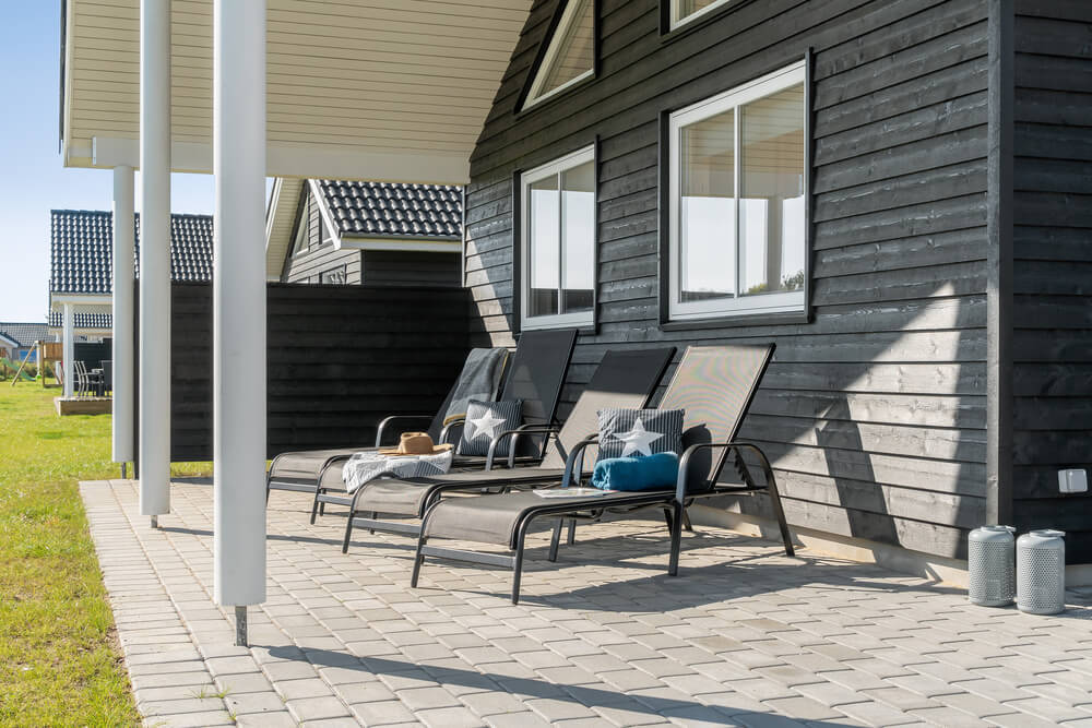 Stor terrasse i luksushus nr. 729 i Tyskland.