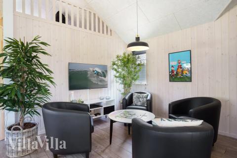 Sofakroken i luksushus nr. 498 i Vestjylland.